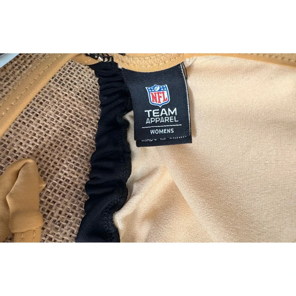 NFL Team Apparel New Orleans Saints Women Black Gold String Bikini Set Small NWT